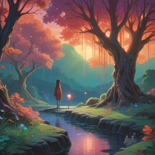 A serene scene depicting the act of losing something meaningful, ethereal aura, symbolic objects cascading through the air, gentle light illuminating the surroundings, a sense of release and transformation, spiritual reflection, nature-inspired elements, soft colors, peaceful atmosphere, 4k