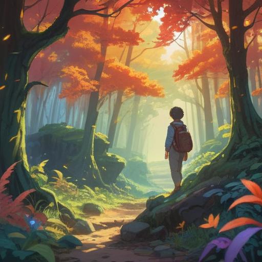 A serene moment of realization, a person discovering a lucky charm, bright sunlight filtering through trees, a gentle breeze, symbols of good luck like four-leaf clovers and horseshoes, a feeling of hope and positivity, soft focus, tranquil atmosphere, nature surrounding, warm and inviting color palette