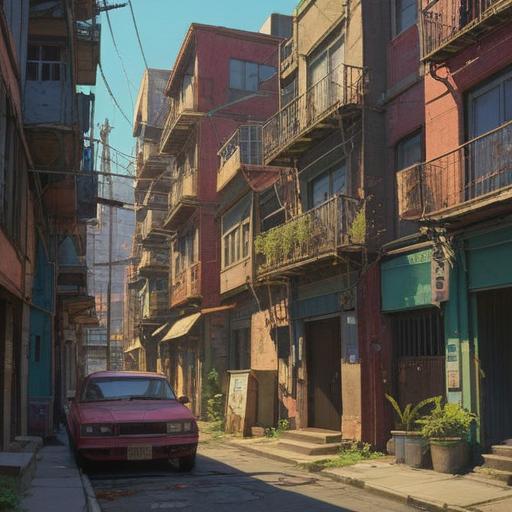 A chaotic urban environment, unsettling atmosphere, subtle spiritual symbols hidden within the surroundings, warning signs in the form of shadows and light, individuals appearing anxious or distracted, intricate details of the setting with contrasting colors, 4k