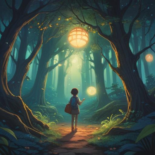 A serene scene of a person picking up a lost item, gentle light filtering through trees, ethereal symbols surrounding the item, a sense of awareness and spirituality, subtle guidance from nature, soft-focused background, harmonious atmosphere, intricate details in the environment, reflective expression on the person's face, mystical aura, 4k