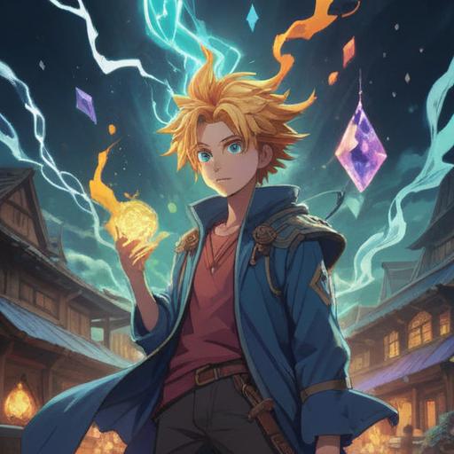 A mystical scene featuring a radiant lightning crystal glowing softly, surrounded by swirling ethereal energy, vibrant spiritual symbols emerging from the crystal, a serene landscape with gentle flowing water, a soft mist enveloping the area, reflecting tranquil vibes and positive energy, detailed foreground with lush greenery, harmonious atmosphere, enchanting and inspiring view, 4k