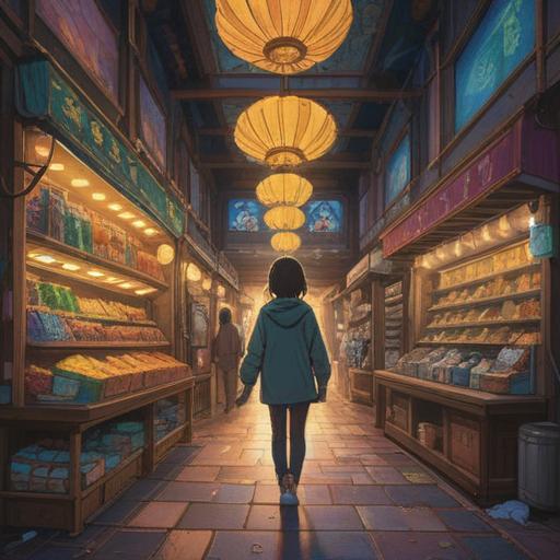 A spiritual moment of shopping, a person holding a glowing item, aura of positivity surrounding them, symbolic representations of abundance, bright colors, ethereal light, joyful expression, serene background, visual metaphors for good omens, uplifting atmosphere, 4k