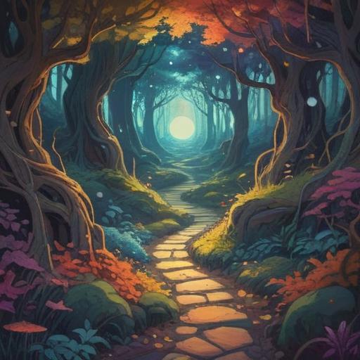 An abstract representation of spiritual signs emerging during unexpected changes, shadows and light interplay, a winding path symbolizing life's unpredictability, ethereal energy surrounding a figure contemplating their journey, signs of intuition depicted in soft glows, intricate patterns symbolizing hidden messages, 4k