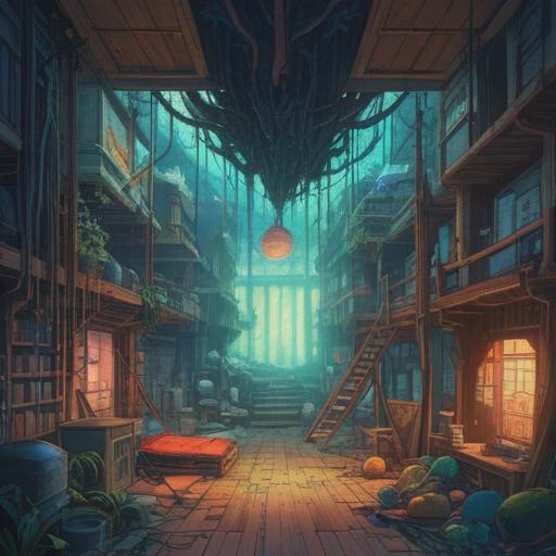 A surreal illustration representing unexpected expenses, symbolic imagery of financial surprises, ethereal elements reflecting spiritual meaning, contrasting emotions of shock and enlightenment, interwoven symbolism of money and energy, dreamlike atmosphere, vibrant colors blending with shadows, 4k