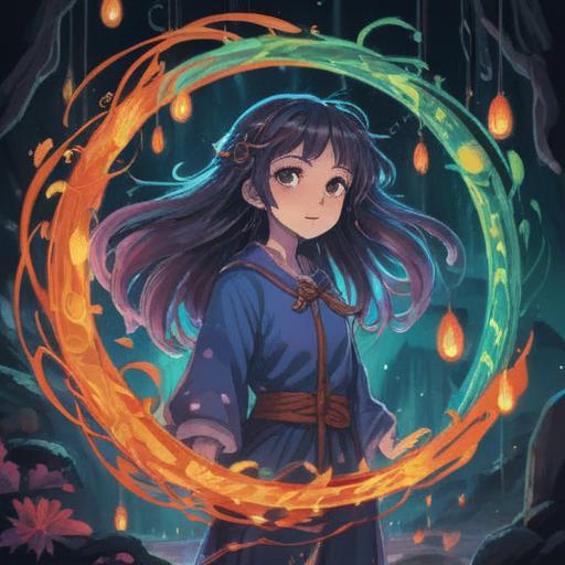 A vibrant illustration of a mystical amulet surrounded by floating ethereal spirits, shimmering light, intricate designs, enchanting environment, glowing symbols, positive energy radiating, serene atmosphere, captivating details, 4k