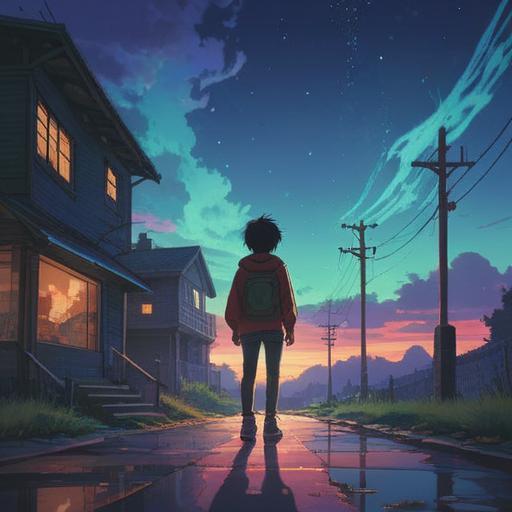 A serene illustration depicting a person standing at a crossroads, watching as a silhouette of a friend fades into the distance, ethereal lights floating around symbolizing spiritual signs, a gentle breeze rustling leaves, soft sunlight filtering through trees, reflective atmosphere, capturing emotions of change and connection, 4k