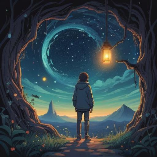 A thoughtful illustration representing the concept of spiritual signs to be aware of when having few friends, a solitary figure gazing at a starry night sky, the silhouette of the person surrounded by ethereal symbols, soft glowing lights indicating guidance, a serene and introspective atmosphere, deep contemplation and connection to the universe, subtle hints of nature, such as gentle waves or rustling leaves, 4k