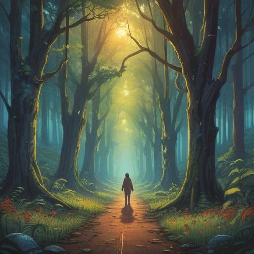 A serene illustration depicting the concept of spiritual signs through estrangement from friends, minimalist design, soft light filtering through trees, individuals contemplating in nature, a sense of peace and understanding, symbolic imagery representing personal growth and transformation, harmonious color palette, 4k