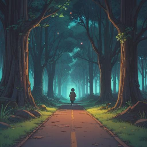 A contemplative scene depicting a person standing on a quiet road, surrounded by fading silhouettes of friends, soft ethereal light, a sense of loss and reflection, spiritual undertones, nature elements like falling leaves, a tranquil ambiance, symbolic imagery of connection and disconnection, 4k