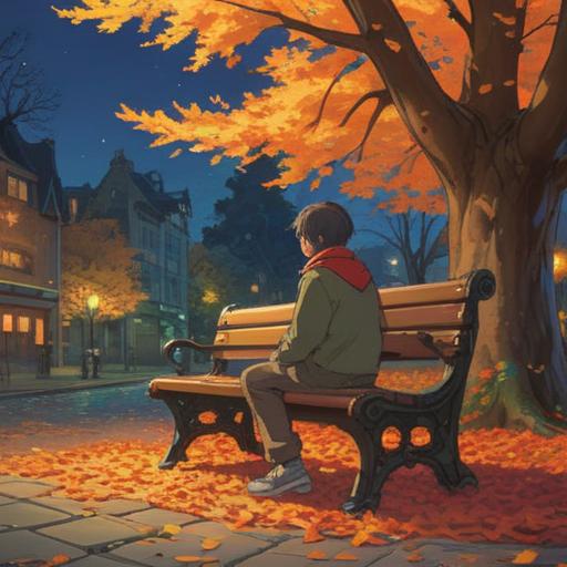 A contemplative scene depicting a person sitting alone on a bench in a serene park, surrounded by falling autumn leaves, a soft glow emanating from the horizon, ethereal symbols subtly appearing in the air, representing spiritual signs of friendship and connection, an atmosphere of introspection and awareness, inviting nature, hints of melancholy yet hope, 4k