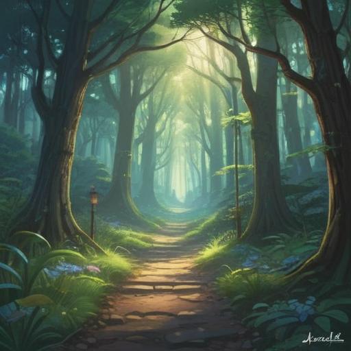 A serene and mystical scene, an ethereal glow surrounding a peaceful forest, soft beams of light filtering through the trees, an inviting pathway symbolizing connection, gentle whispers of nature representing spiritual signs, a floating feather and subtle sparkles in the air, tranquil and uplifting atmosphere, 4k