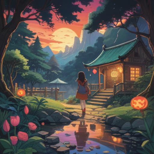 A beautifully designed lucky charm that enriches the heart, vibrant colors, intricate patterns, surrounded by a calming nature scene, glowing in soft sunlight, symbolizing positivity and good fortune, adorned with flowers and delicate symbols, 4k