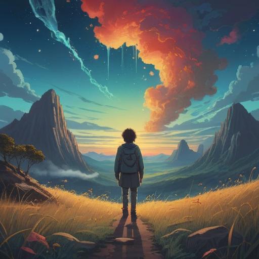 A serene illustration depicting the feeling of loneliness and spiritual signs, a solitary figure gazing at the horizon, ethereal aura surrounding them, wispy clouds conveying emotions, subtle symbols of guidance in the background, soft and muted color palette, calming atmosphere, 4k