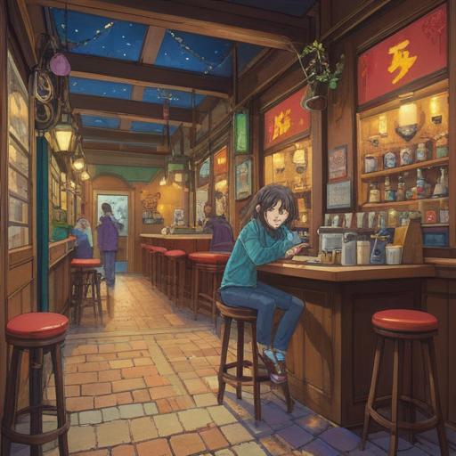 A heartwarming scene depicting friends reuniting, surrounded by symbols of luck and new beginnings, vibrant colors, a cozy café setting, cheerful expressions, soft sunlight filtering through the windows, plants and lucky charms decorating the table, a sense of joy and nostalgia, 4k