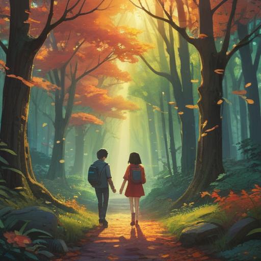 A supportive scene of two distant friends reconnecting, bright and uplifting atmosphere, expressions of hope and understanding, warm sunlight filtering through trees, a cozy café setting, coffee cups on the table, gentle body language, colorful surroundings, emotional reconnection, 4k