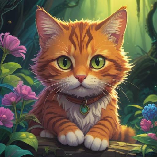 A whimsical illustration of a lucky charm inspired by seeing a stray cat, intricate design, vivid colors, a blend of traditional and modern elements, surrounded by symbolic items representing luck, soft glow, enchanting atmosphere, detailed textures, 4k