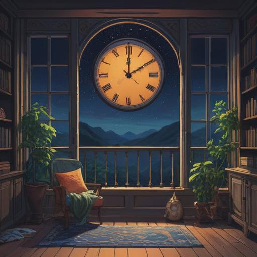 A serene night scene, a clock striking three, soft moonlight filtering through a window, ethereal shadows dancing, a figure sitting up in bed with a contemplative expression, shimmering orbs of light indicating spiritual presence, whispering winds suggesting intuitive messages, calming atmosphere, deep blue hues, 4k