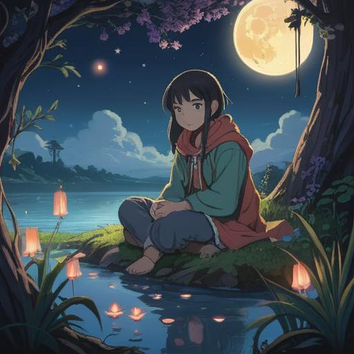 A serene night scene, depicting a person awakening at 4 AM, surrounded by a soft moonlight glow, spiritual symbols floating gently in the air, ethereal ambiance, a sense of clarity and insight, calm and reflective mood, intricate details in the room, 4k