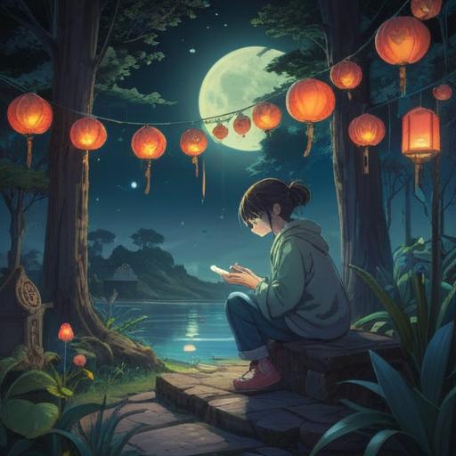 A nighttime scene illustrating a person sneezing, surrounded by mystical symbols, soft moonlight illuminating the surroundings, ethereal atmosphere, signs of spirituality like glowing orbs and gentle shadows, emotion of surprise and reflection, detailed background with a serene night sky, symbolic elements representing intuition and awareness, 4k