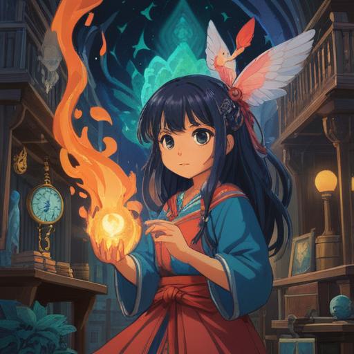 A spiritual-themed illustration, showcasing lucky items for problem-solving, vibrant colors, mystical aura, symbols of healing and protection, serene environment, harmonious elements, detailed representations of crystals and talismans, inviting atmosphere, transformative energy, inspirational motifs