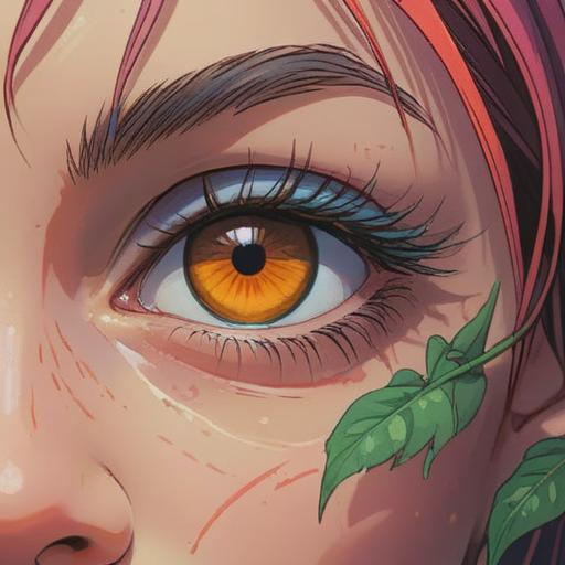 A close-up illustration of a person's face highlighting the area around the inner corner of the eye, featuring a symbolic representation of spiritual insight, colorful energy patterns surrounding the blemish, a serene expression embodying inner reflection, soft light illuminating the face, ethereal and dreamlike atmosphere, 4k