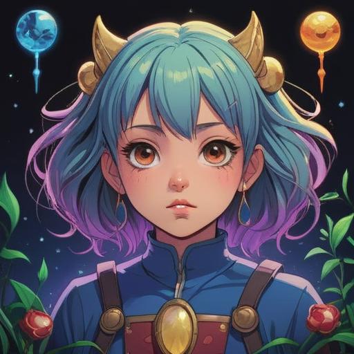 A charming illustration of a cute charm featuring acne treatment for the inner corners of the eyes, surrounded by an aura of good luck, vibrant colors, whimsical design, detailed depiction of the charm, flowers and lucky symbols in the background, cheerful atmosphere, inviting character expressions, 4k