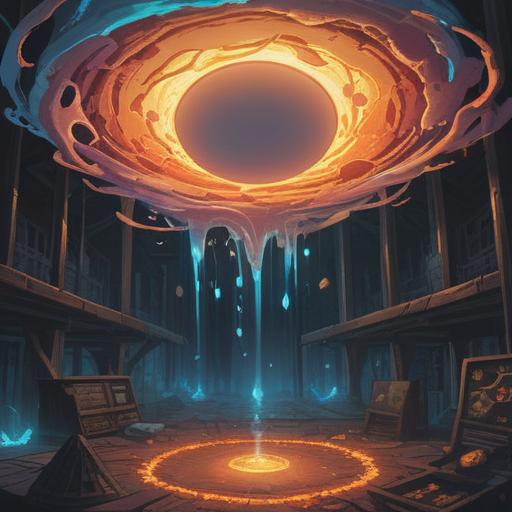 A visually striking illustration of a fried egg, with ethereal symbols and glowing auras around it, mysterious energy swirling in the background, subtle hints of spirituality, serene ambiance, contrasting warm colors, inviting yet intriguing, detailed textures on the egg and surrounding elements, 4k