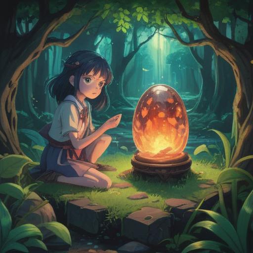 A mystical scene featuring a glowing lucky stone, shimmering light reflecting off its surface, surrounded by a serene landscape, lush greenery, soft sunlight filtering through the trees, a sense of hope and positivity, vibrant colors, detailed textures, magical atmosphere, 4k