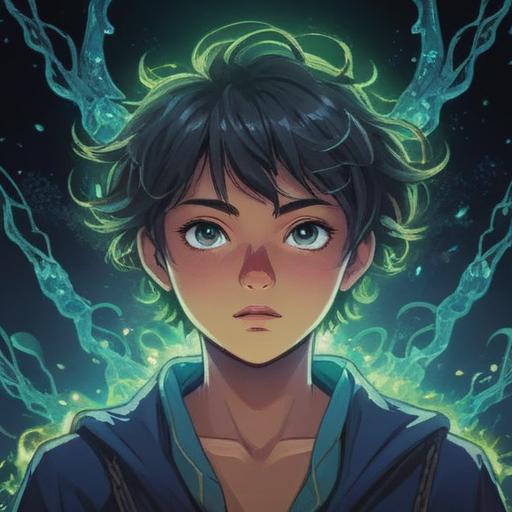 A serene and mystical illustration, captivating eyes radiating spiritual energy, ethereal aura surrounding the person, vibrant colors symbolizing enlightenment, intricate patterns in the background representing the universe, peaceful expression conveying deep understanding, harmonic balance, tranquil atmosphere, 4k