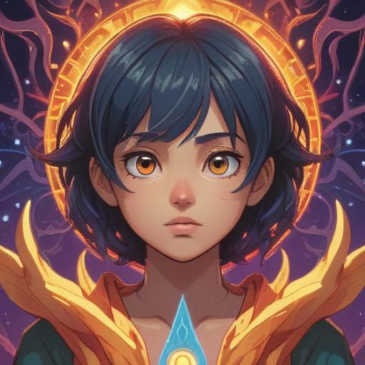 A serene and uplifting scene depicting a person meditating with a glowing spiritual eye symbol above their forehead, soft rays of light radiating outward, surrounded by nature with lush greenery and flowers, a gentle breeze causing leaves to sway, an aura of tranquility and enlightenment, harmony between mind and spirit, vibrant energy flow, 4k