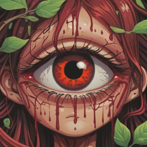 A vivid illustration of a lucky charm featuring a broken blood vessel in the eye, intricate details on the charm's design, contrasting colors to emphasize the theme, a mystical aura surrounding the charm, symbolic elements representing luck, a captivating background that enhances the main subject, 4k quality