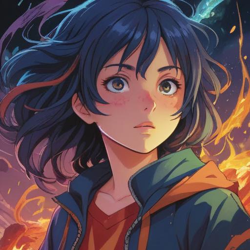 A mystical representation of a person with a pimple between their eyes, symbolic of spiritual cleansing, vivid colors, ethereal glow, serene facial expression, surrounded by swirling energy, reflecting inner thoughts and emotions, subtle hints of nature in the background, 4k