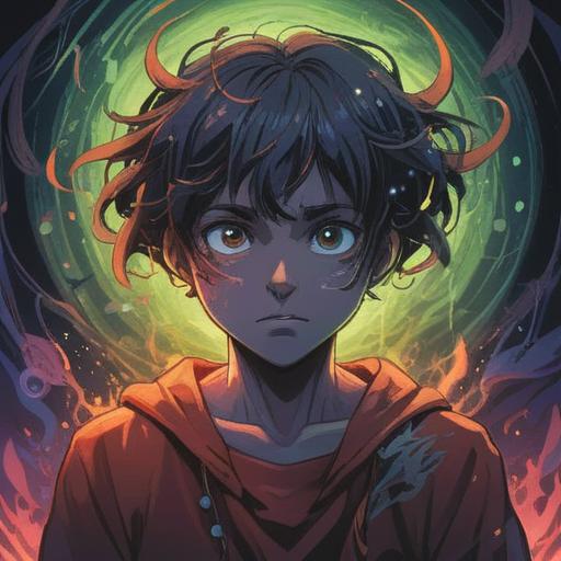 A mystical illustration depicting a person holding their head in discomfort, ethereal light surrounding them, symbolic representations of spiritual awakening, shadows indicating inner turmoil, subtle hints of energy flow around their eyes, vibrant colors contrasting with darker elements, serene yet intense atmosphere, detailed expressions reflecting pain and awareness, 4k