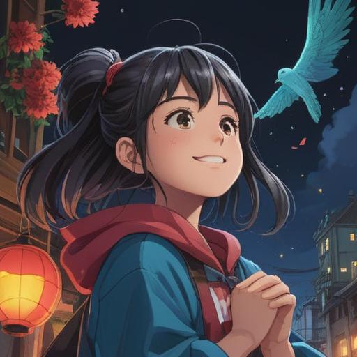 A moment of serendipity after being captivated by someone, vibrant emotions, a sudden twist of fate, smiling faces, unexpected joy, a lively street scene, warm sunlight illuminating the moment, an atmosphere of happiness and surprise, colorful and engaging details, 4k