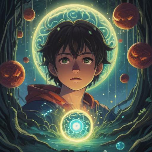 A mystical scene depicting a person experiencing eye discomfort, surrounded by ethereal light, glowing orbs symbolizing spiritual warnings, a serene nature backdrop, gentle wisps of energy flowing, an owl perched nearby as a wise guardian, introspective mood, vibrant colors reflecting inner turmoil, 4k