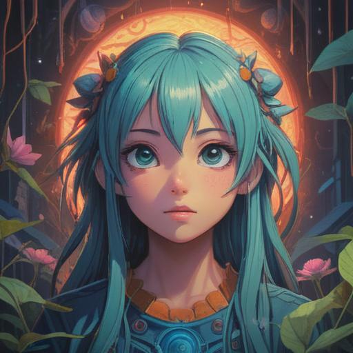 An ethereal scene of a serene figure with large, luminous eyes, surrounded by a soft glow, symbolizing spiritual awakening, floating amidst gentle clouds and celestial elements, representing good signs and positivity, harmonious colors, calming atmosphere, intricate details reflecting wisdom and tranquility, 4k