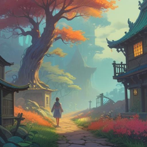 A symbolic representation of impaired vision, ethereal aura, blurred landscapes, mystical elements, souls seeking clarity, gentle light filtering through fog, spiritual growth and understanding, serene colors, dreamlike atmosphere, 4k