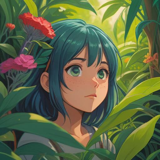 A serene illustration of a person engaging in eye health habits, practicing eye exercises, surrounded by green plants, warm sunlight filtering through the window, mindful meditation, bright and inviting atmosphere, detailed expression of focus and calmness, promoting healthy lifestyle choices, 4k