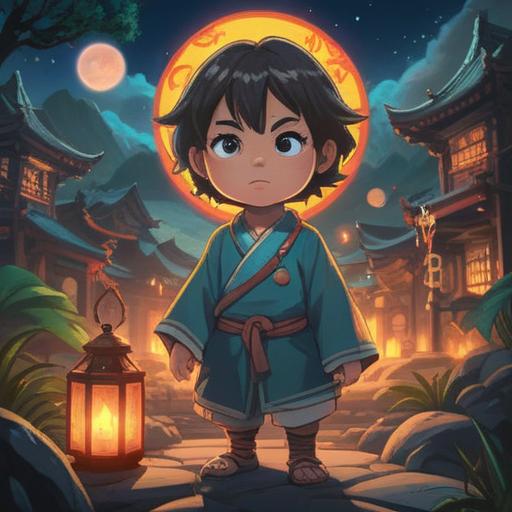 A serene scene depicting a child with an unvanished Mongolian spot, surrounded by glowing light, symbolizing spiritual protection and blessings, gentle aura, nature elements like trees and flowers, conveying a sense of harmony and positivity, uplifting atmosphere, ethereal quality, 4k