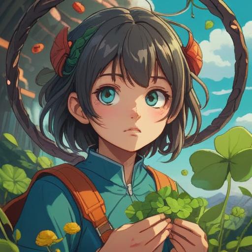 A hopeful illustration depicting a person overcoming retinal detachment, surrounded by symbolic lucky items like a four-leaf clover, a horseshoe, and a wishbone, bright light shining through, emphasizing resilience and optimism, serene environment, soft focus on the background, 4k