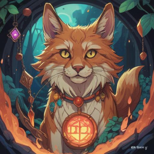 A charming illustration of a lucky charm featuring fur elements, beautifully crafted talismans, intricate designs with fur textures, warm colors, surrounded by symbols of good fortune, serene nature background, enchanting atmosphere, mystical elements, 4k