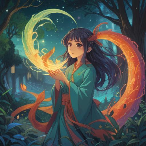 A serene spiritual illustration, depicting a mystical entity surrounded by ethereal light, gentle whispers of ancient wisdom, symbols of identity and essence, a tranquil forest setting with soft, glowing orbs, reflections of one's true self, harmonious colors blending together, inviting aura, 4k