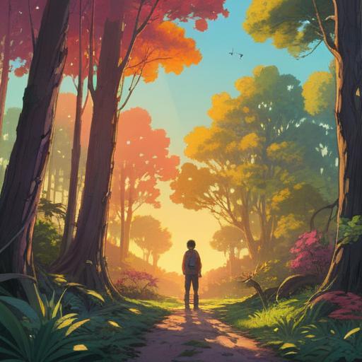 A reflective and emotional scene, a person standing in a serene environment, surrounded by soft sunlight filtering through trees, contemplative expression on their face, capturing the moment of realization and discovery, subtle color palette, gentle ambiance, rich detail in nature, symbolic representation of inner thoughts, 4k