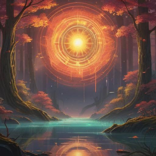 A serene and mystical scene depicting the moment of rediscovery, ethereal light illuminating an object representing what was lost, symbolic elements reflecting spirituality and inner peace, lush nature surrounding the scene, a feeling of tranquility and fulfillment, soft and warm colors, dreamlike atmosphere, 4k
