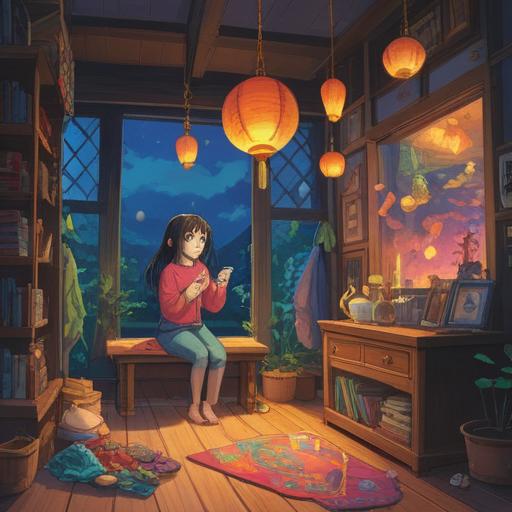 A whimsical scene depicting a person discovering a long-lost lucky charm, radiant colors, a bright and cheerful atmosphere, elements of surprise and joy, surrounded by symbolic representations of good fortune, rich detail in the character's expression, emphasizing the moment of realization, sunlight streaming through trees, enhancing the feeling of luck and happiness, 4k