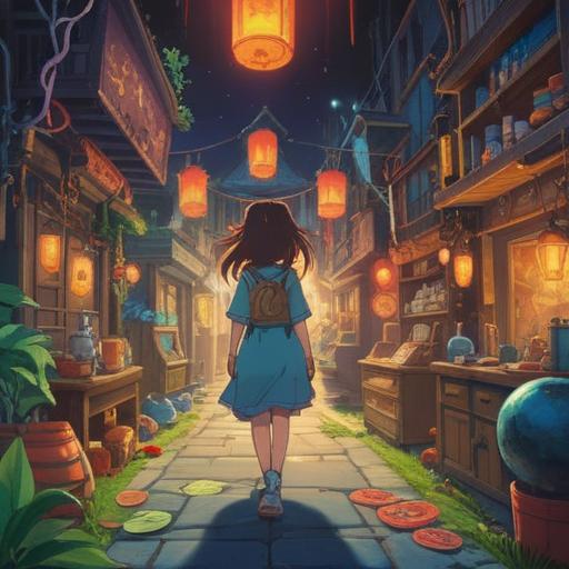 A whimsical illustration of a person joyfully discovering a lost lucky charm, vibrant colors, radiant lighting, an expression of delight, surrounded by sparkling stars and floating hearts, nature background with blooming flowers, a sense of wonder and happiness, 4k