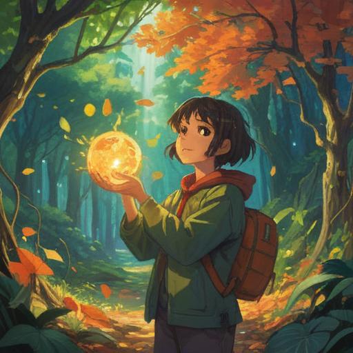 A serene moment of discovery, a person joyfully holding a lucky item, sunlight streaming through leaves, vibrant colors, a sense of relief and happiness, a soft breeze rustling the grass, detailed close-up of the lucky item, surrounded by nature, 4k