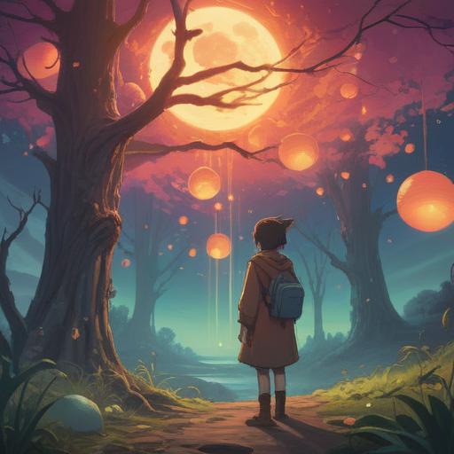 A serene, mystical landscape, soft luminous aura, ethereal symbols in the air, a figure contemplating loss, surrounded by glowing orbs representing spiritual signs, gentle flowing water, whispering trees, a sense of tranquility and introspection, 4k