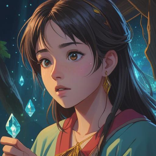 A serene scene depicting a person discovering a lost earring, ethereal light surrounding the object, symbols representing spiritual signs in the background, soft focus on the earring, gentle colors, tranquil expressions, a sense of relief and clarity, nature elements like flowers and soft winds, 4k