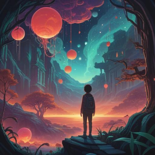 A surreal illustration capturing the essence of a state without dreams, ethereal landscape, a figure gazing into a void, soft glowing orbs representing lost dreams, muted colors, a sense of longing and tranquility, spiritual symbolism, abstract forms, 4k